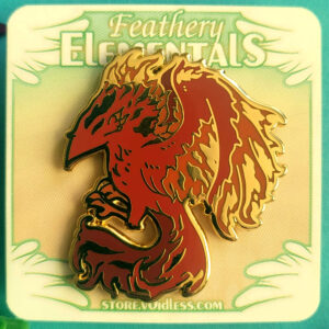 Feathery Elementals - Fire - Enamel Pin