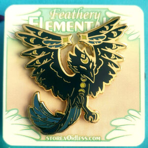 Feathery Elementals - Darkness - Enamel Pin