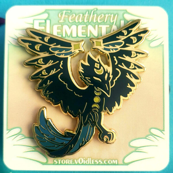 Feathery Elementals - Darkness - Enamel Pin