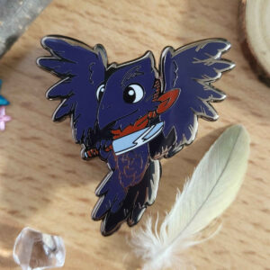 Crowfully Menacing - Flying Knife Crow - Enamel Pin