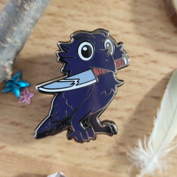 Crowfully Menacing - Knife Crow - Enamel Pin