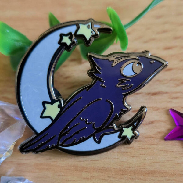 Crowfully Menacing - Moon Crow - Enamel Pin